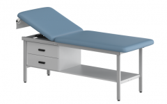 H-Brace Steel Base Style Treatment Table with Shelf & Two Drawers STEEL CONSTRUCTION TREATMENT TABLES