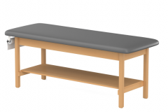 H-Brace Hardwood Leg style Treatment Table with Shelf Storage