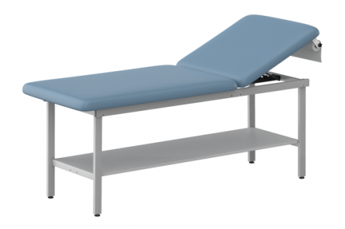 H-Brace Steel Base Style Adjustable Backrest Treatment Table with Full Shelf