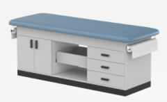 Cabinet style examination table and medical table