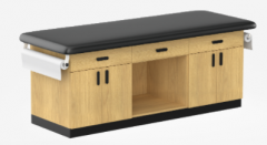 Cabinet style exam table and family practice exam table