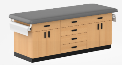 Cabinet style exam table and medical table
