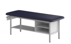 H-Brace Steel Base Style Treatment Table with Shelving