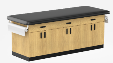 Cabinet style exam and treatment table