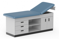 Cabinet style examination table and space saver exam table