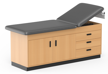 Cabinet style exam table ready room exam table