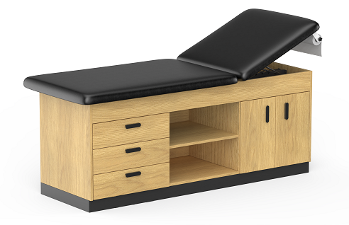 Cabinet style examination table and space saver exam table
