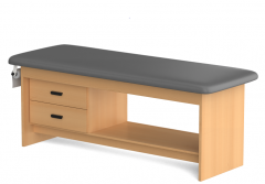 Panel Leg Treatment Table with Shelf & Two Drawers