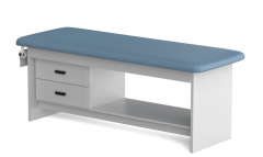 Panel Leg Treatment Table with Shelf & Two Drawers