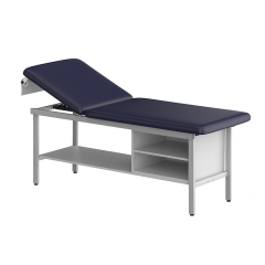 CLINIC-1 SERIES STEEL CONSTRUCTION H-Brace Steel Base Style Treatment Table with Shelving