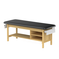 CLINIC-2 SERIES HARDWOOD LEG SUPPORT TREATMENT TABLES WITH SHELVING