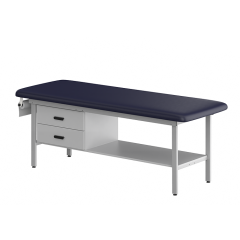 CLINIC-1 SERIES STEEL CONSTRUCTION TREATMENT TABLES WITH SHELF & TWO DRAWERS