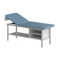 CLINIC-1 SERIES STEEL CONSTRUCTION H-Brace Steel Base Style Treatment Table with Shelving