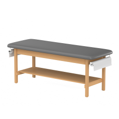 CLINIC-2 SERIES HARDWOOD LEG SUPPORT TREATMENT TABLES WITH FULL SHELF