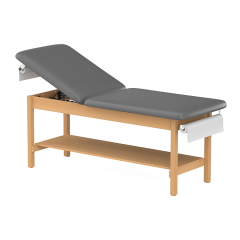 CLINIC-2 SERIES HARDWOOD LEG SUPPORT TREATMENT TABLES WITH FULL SHELF