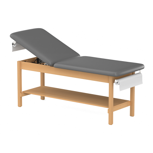 CLINIC-2 SERIES HARDWOOD LEG SUPPORT TREATMENT TABLES WITH FULL SHELF