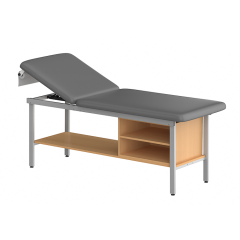 CLINIC-1 SERIES STEEL CONSTRUCTION H-Brace Steel Base Style Treatment Table with Shelving