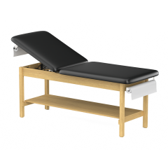 CLINIC-2 SERIES HARDWOOD LEG SUPPORT TREATMENT TABLES WITH FULL SHELF