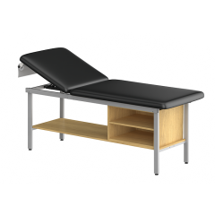 CLINIC-1 SERIES STEEL CONSTRUCTION H-Brace Steel Base Style Treatment Table with Shelving