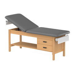 H-Brace CLINIC-2 SERIES HARDWOOD LEG SUPPORT TREATMENT TABLES WITH Shelf & TWO DRAWERS