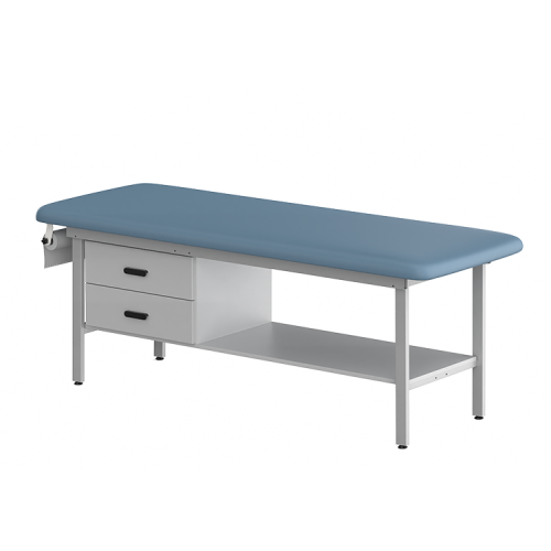 CLINIC-1 SERIES STEEL CONSTRUCTION TREATMENT TABLES WITH SHELF & TWO DRAWERS