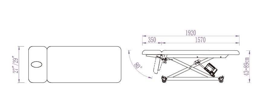 Royal Basic Electric Height Adjustment Examination Table Treatment Bed